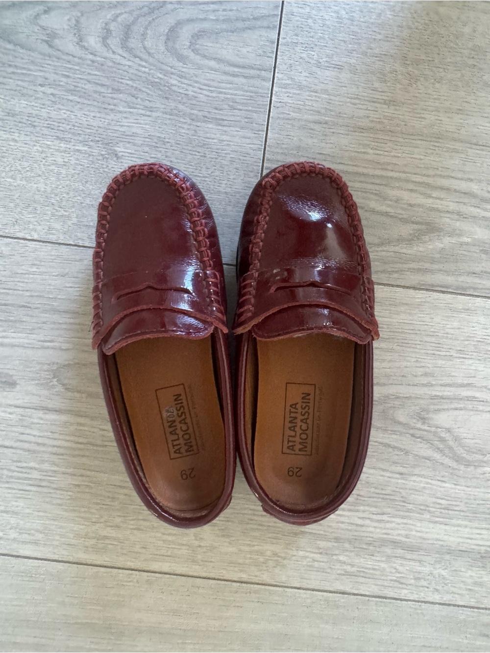 Kids Burgundy Moccasin Loafers